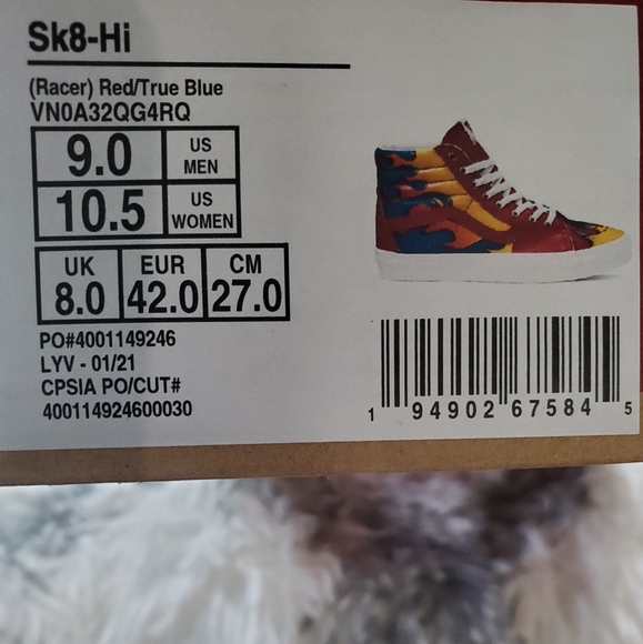 Vans Racer Red True Blue Sk8-HI - Picture 2 of 16